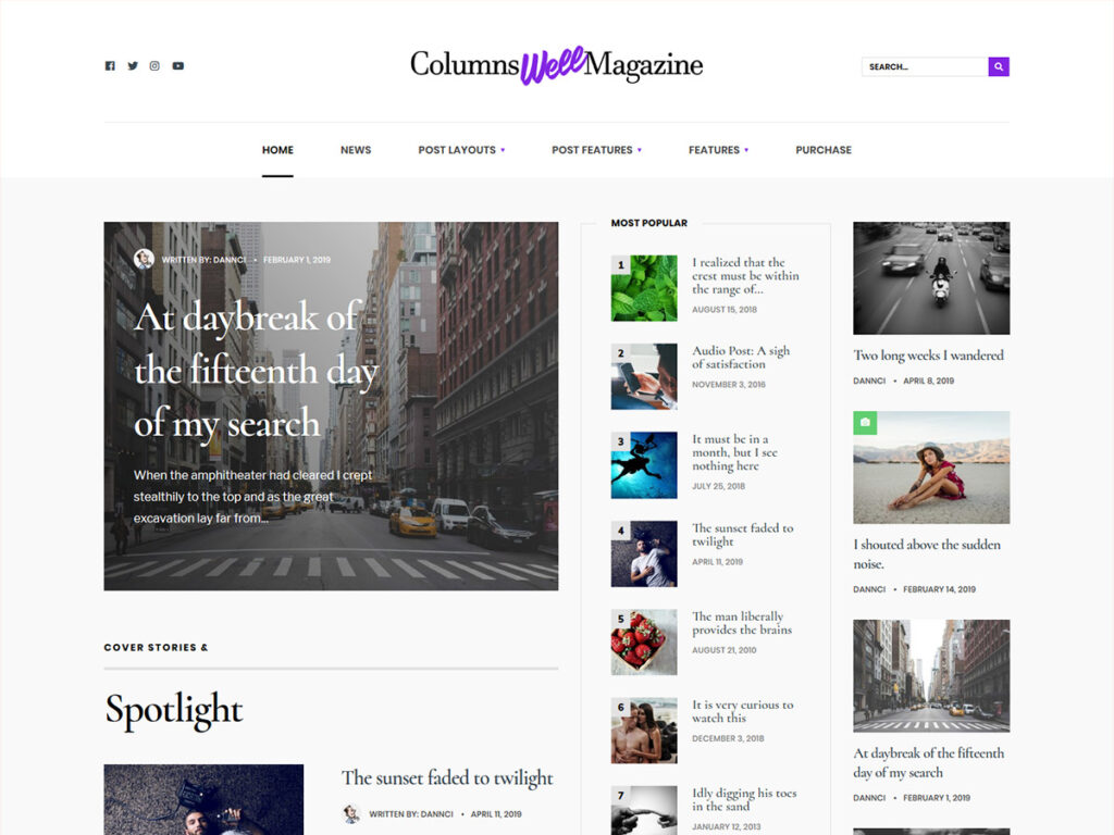 columns well screenshot