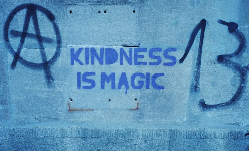 a wall that has some writing on it