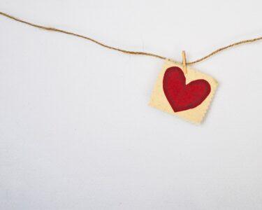 heart-shaped red and beige pendant
