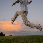 a man jumping in the air