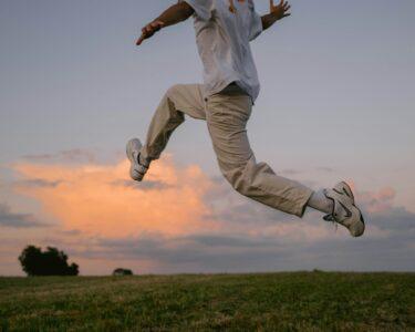 a man jumping in the air