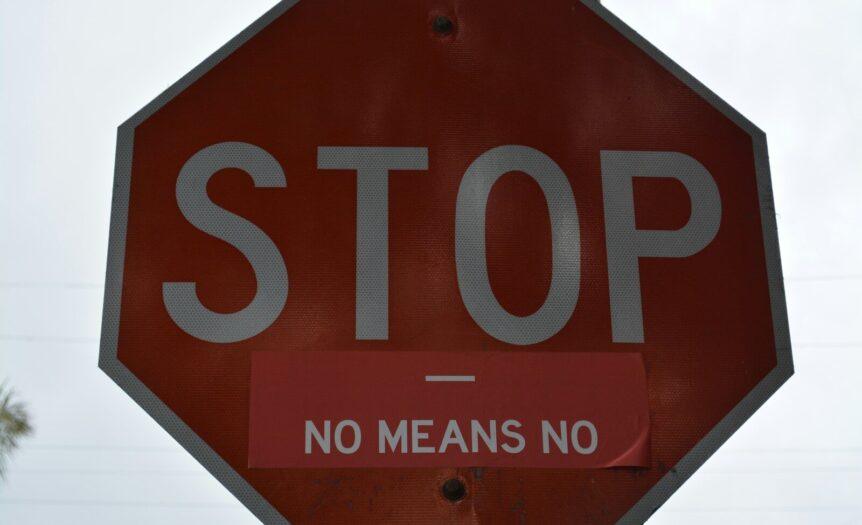red and white stop sign